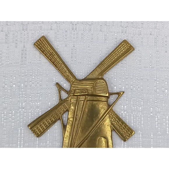 VTG Solid Brass Windmill Key Rail Key Hanger Key Hooks From Fritz Brass Wall Art - Picture 8 of 8